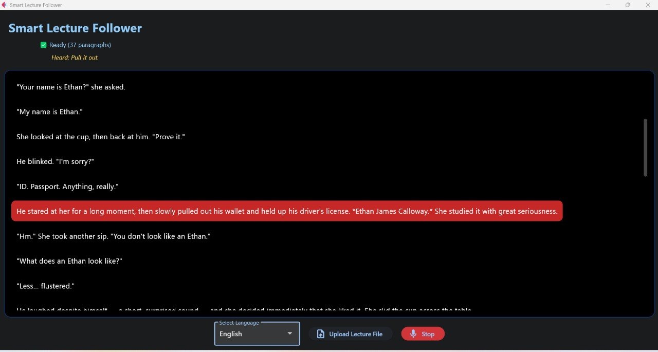 صورة مشروع Smart Lecture Follower: A Real-Time Speech-Driven Lecture Synchronization System for Intelligent Educational Environments