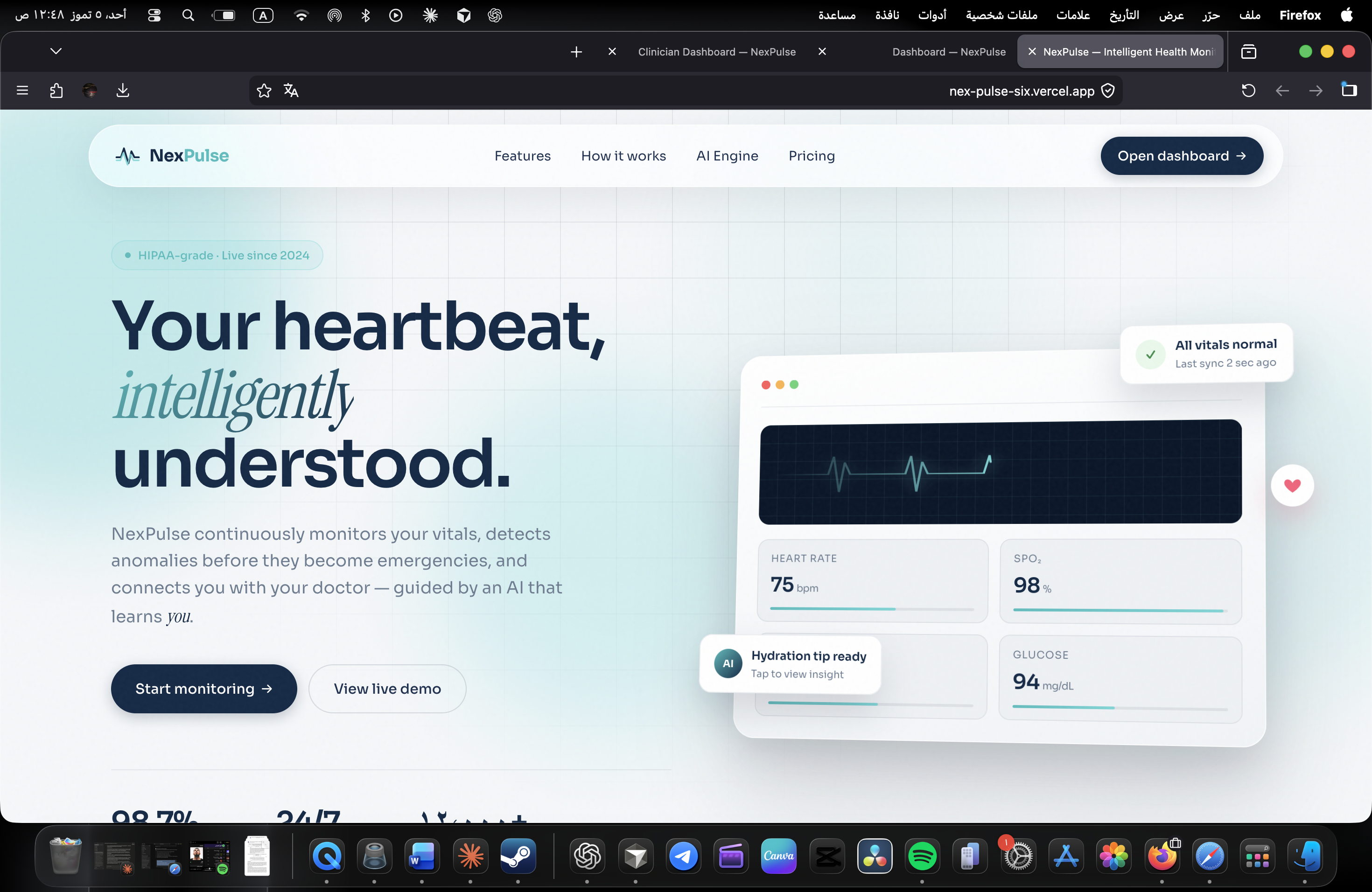 صورة مشروع patients statics monitor system with Ai powered chat