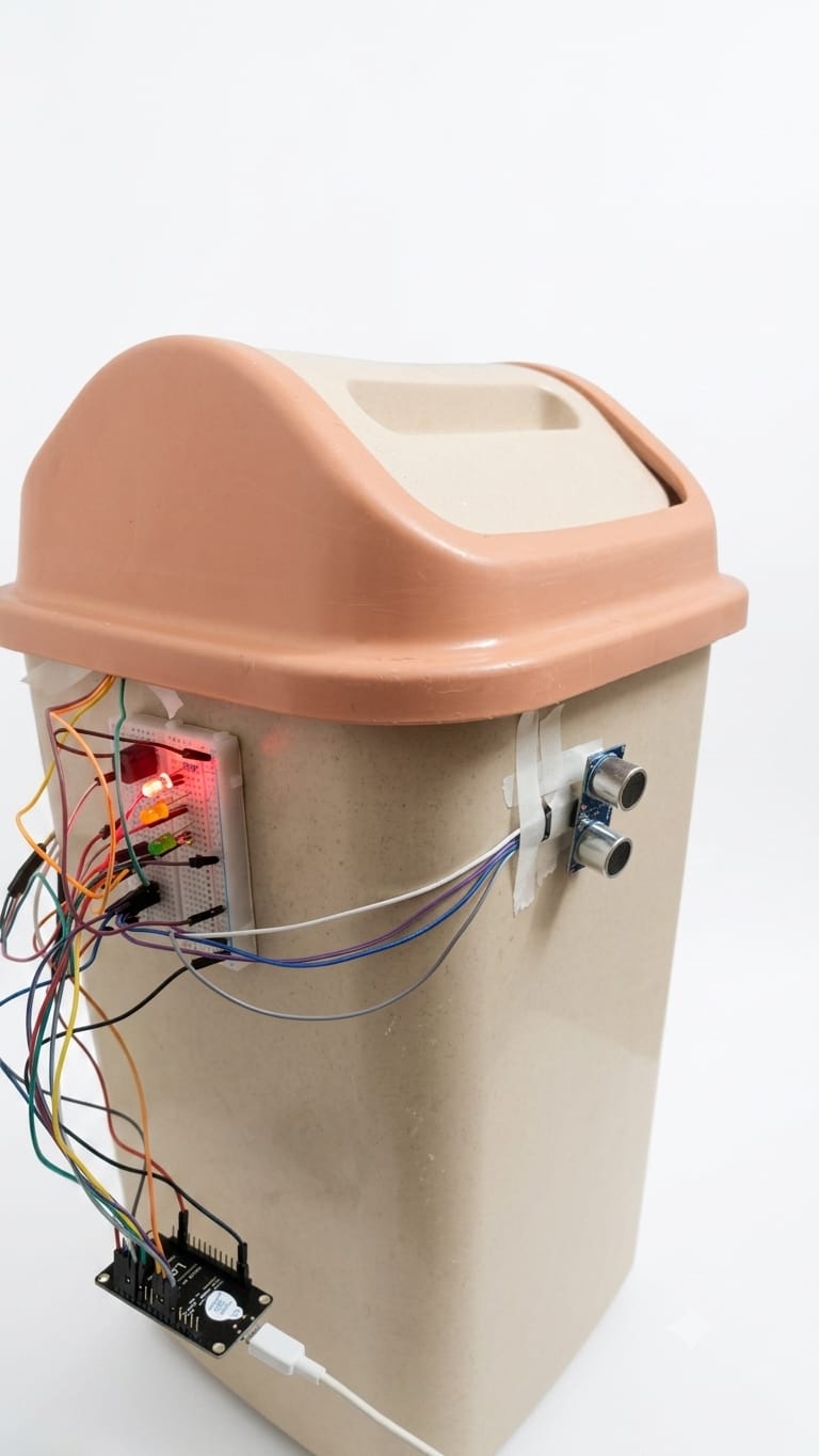 صورة مشروع : Smart Robotic Waste Bin with IoT-Based Predictive Fill-Level Monitoring