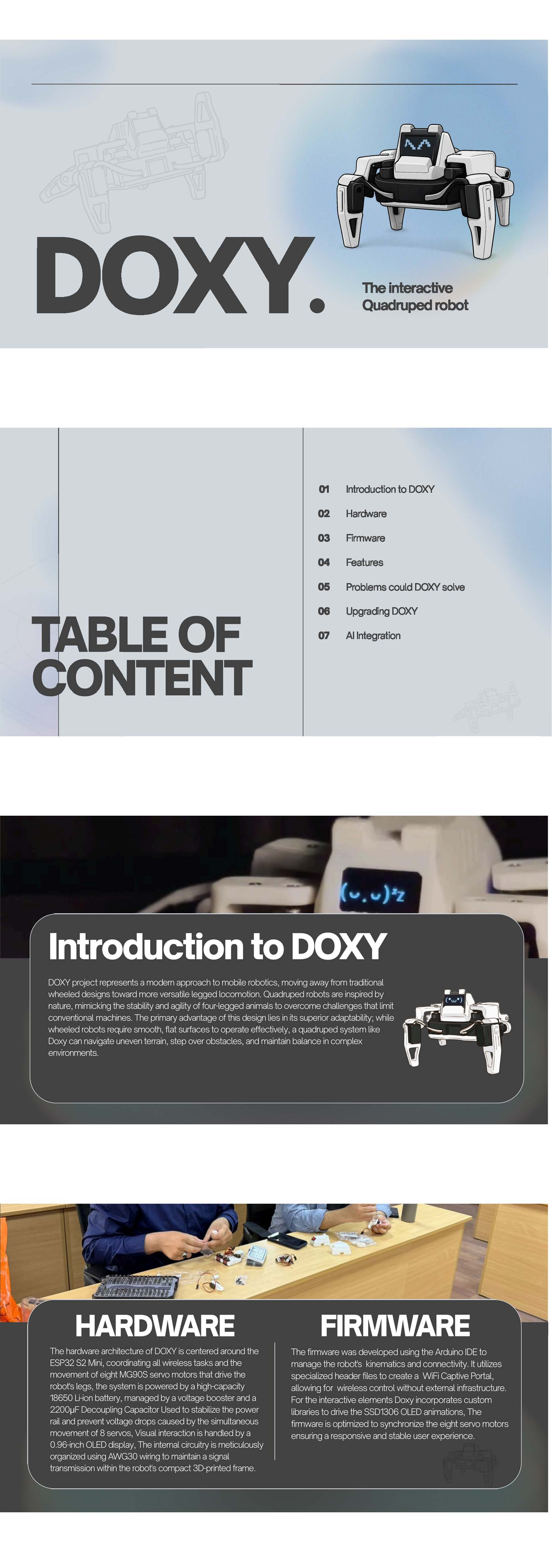 صورة مشروع DOXY . The interactive Quadruped robot